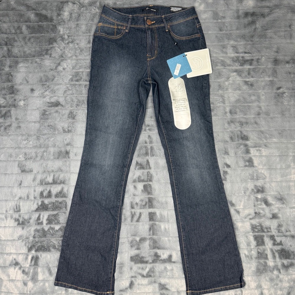 AB Denim Womens Classic Bootcut Jeans Dark Wash Indigo Blue Stretch Size 8 NWT